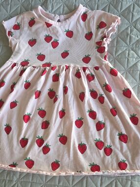 Primark Light Pink Strawberry Print Casual Dress